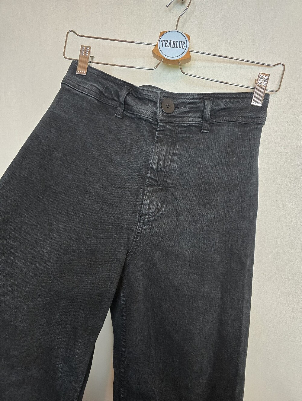 ZARA 6 The Marine Straight Black Jean Neutral Minimalist 6 - Picture 6 of 10